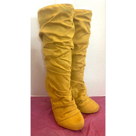 Michael Antonio Oden Mustard slouchy Tall Boots Women’s Size 9 Medium. - Picture 1 of 10
